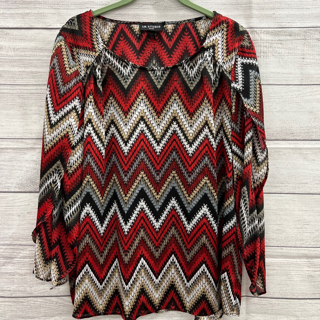 Red Tan Chevron Top 522